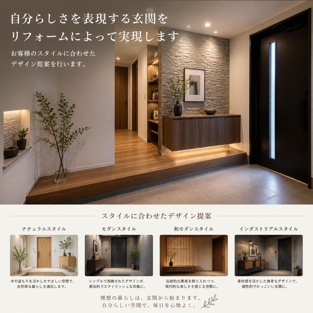 リフォームで実現する個性溢れる玄関