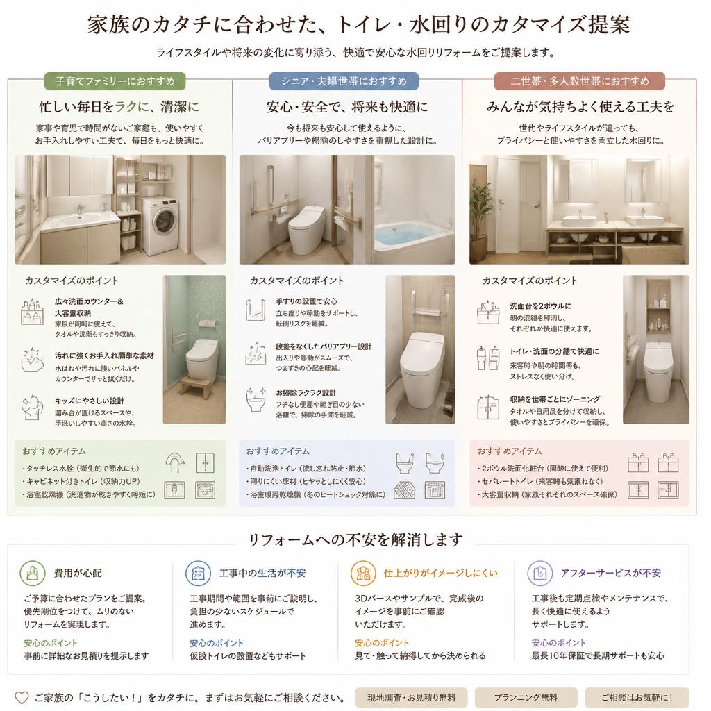 家族のニーズに応じたカスタマイズ