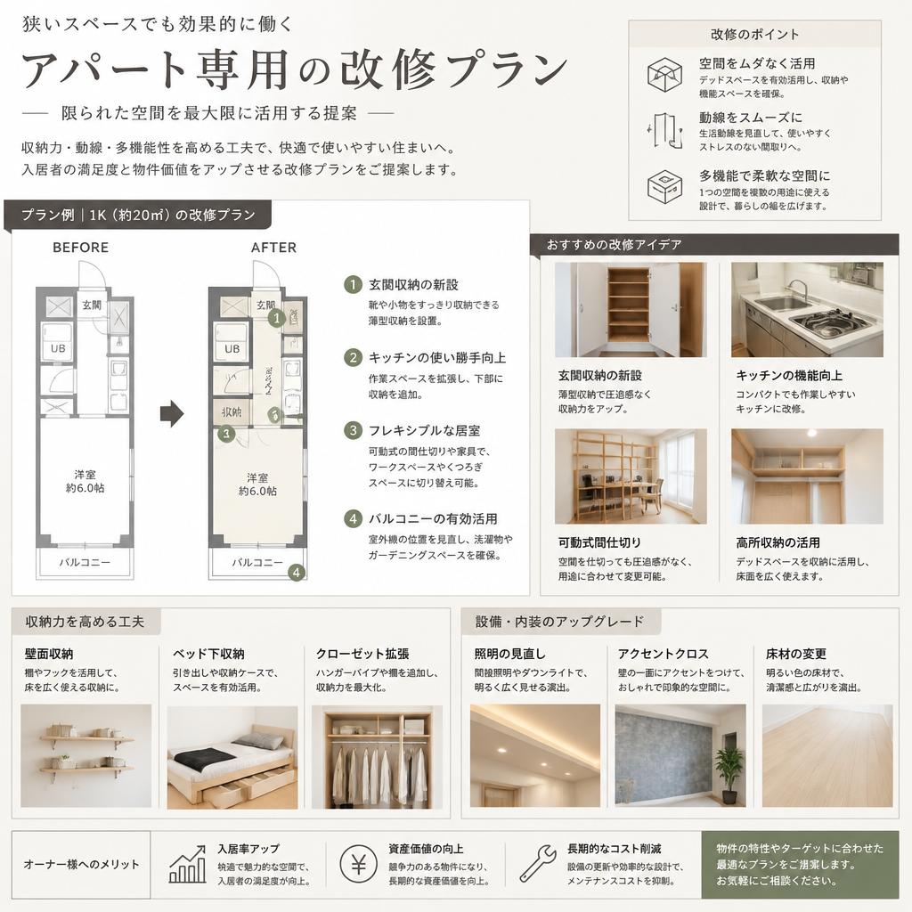 アパートに最適な改修プラン
