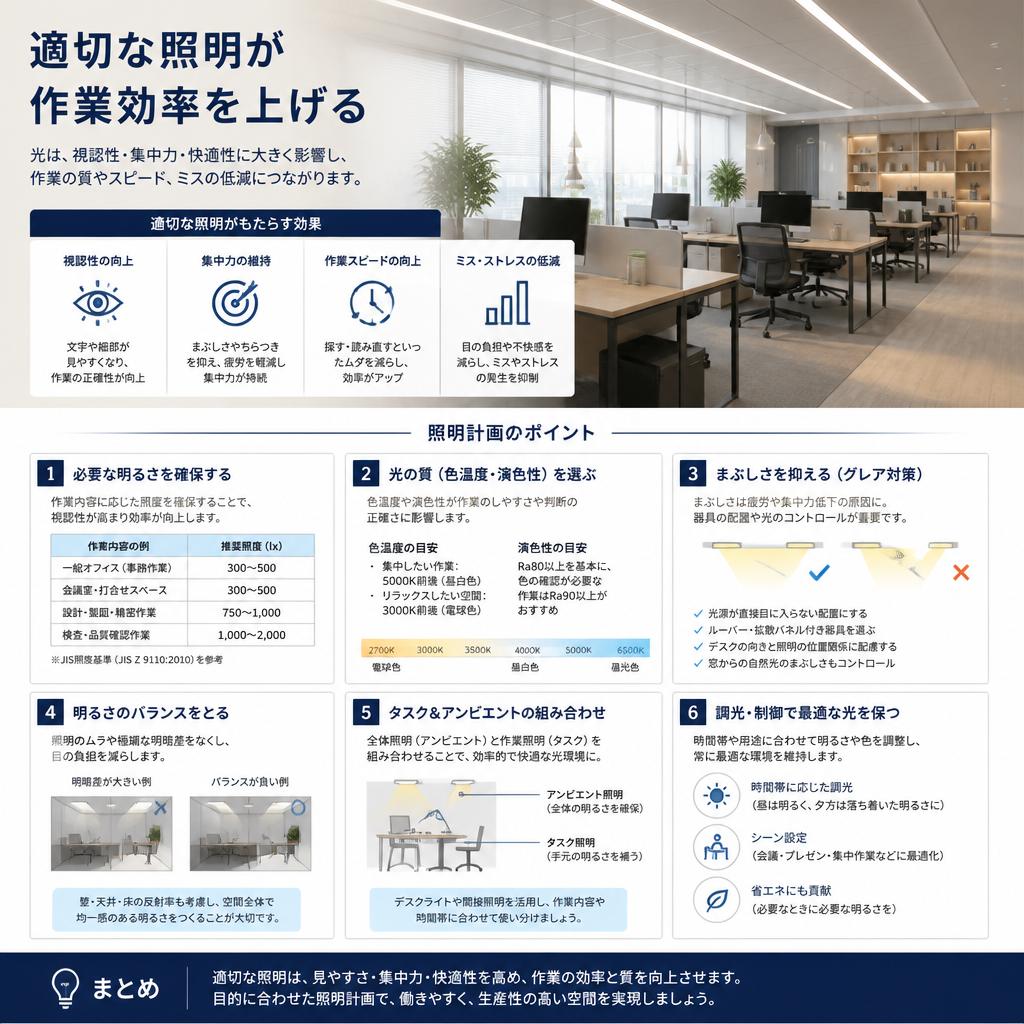 4. 照明計画で作業効率アップ！