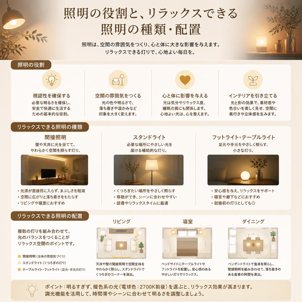 心地よい照明が寝室の印象を変える