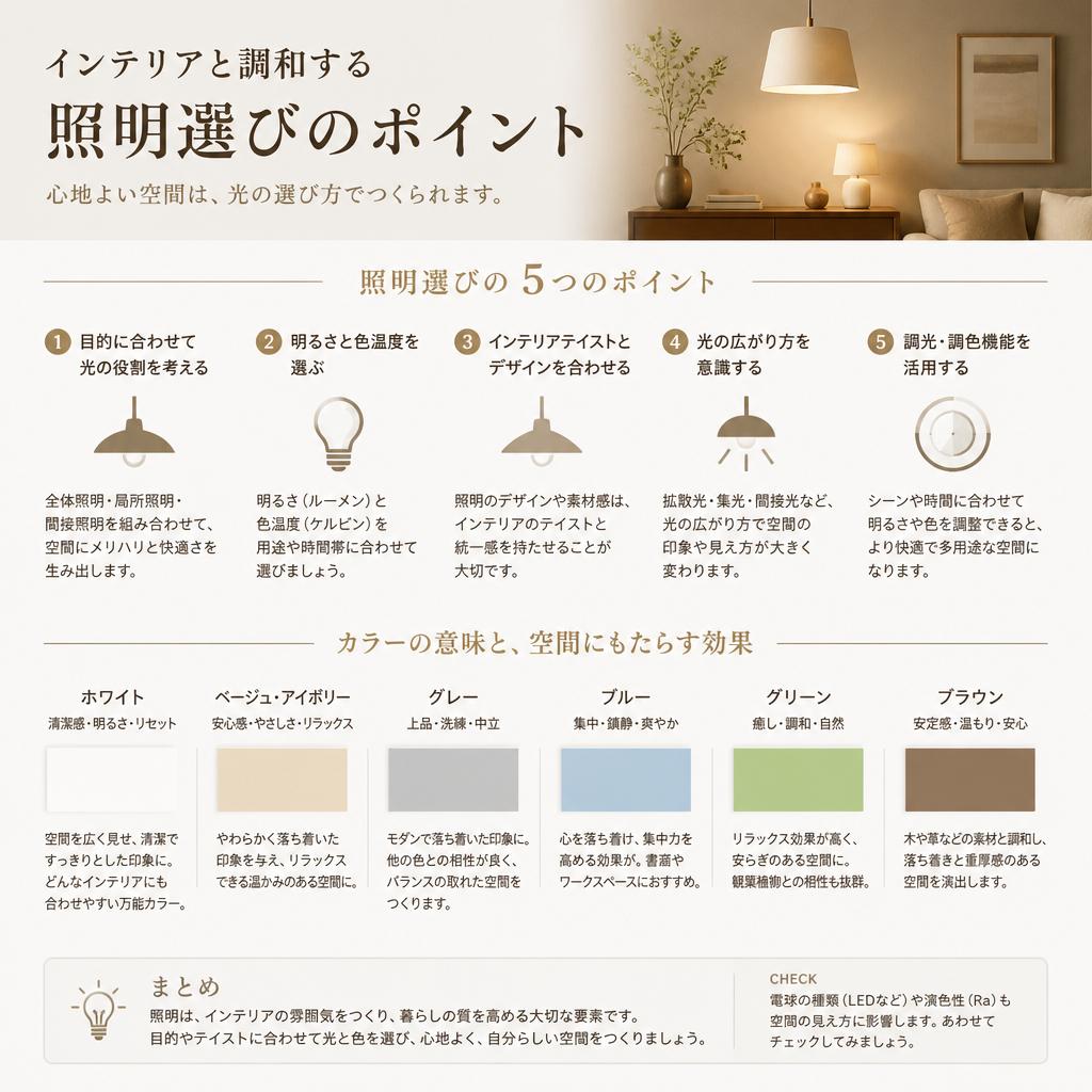 インテリアとの調和を考えた照明