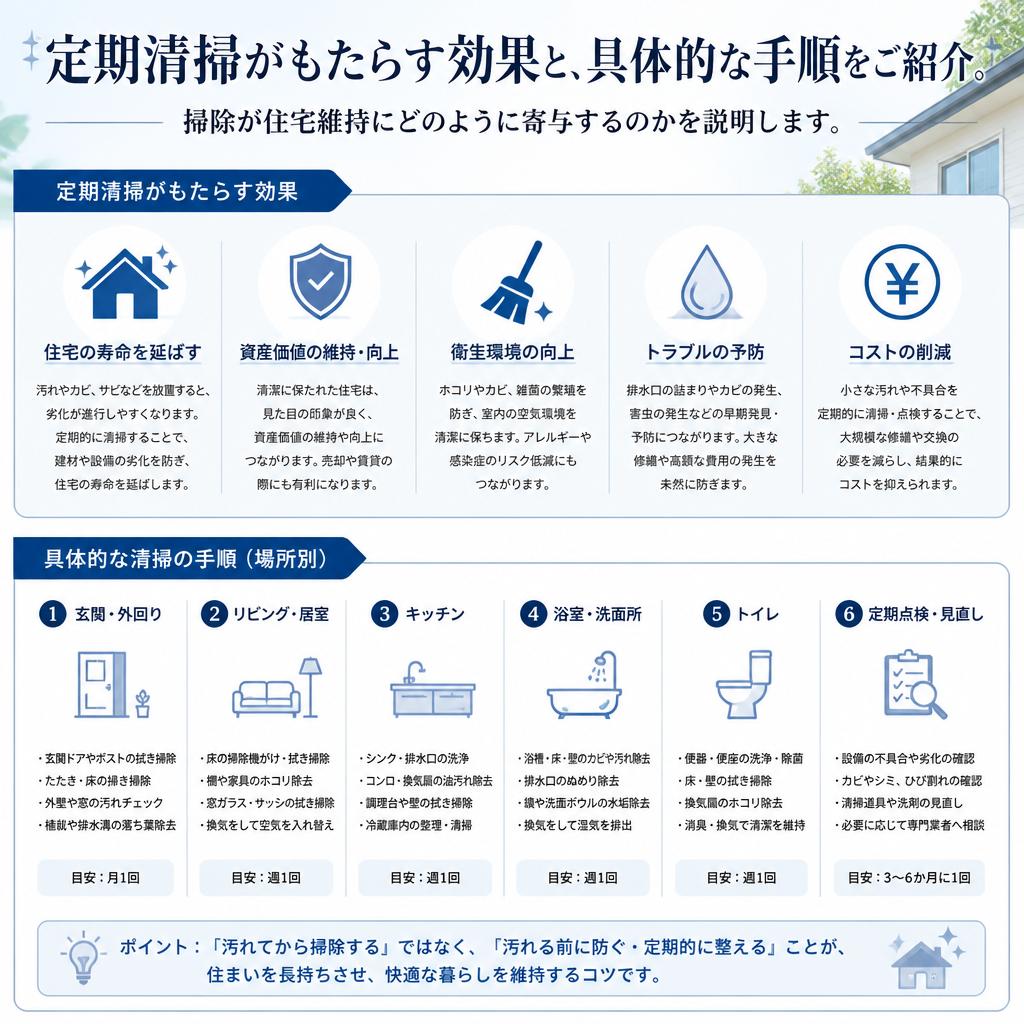 2. 定期的な清掃で家を守る