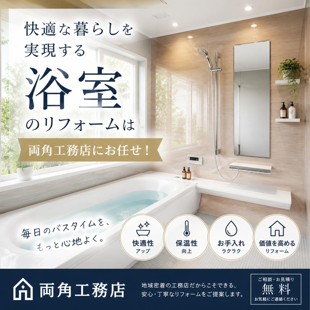 快適な暮らしを実現する浴室のリフォームは両角工務店にお任せ！