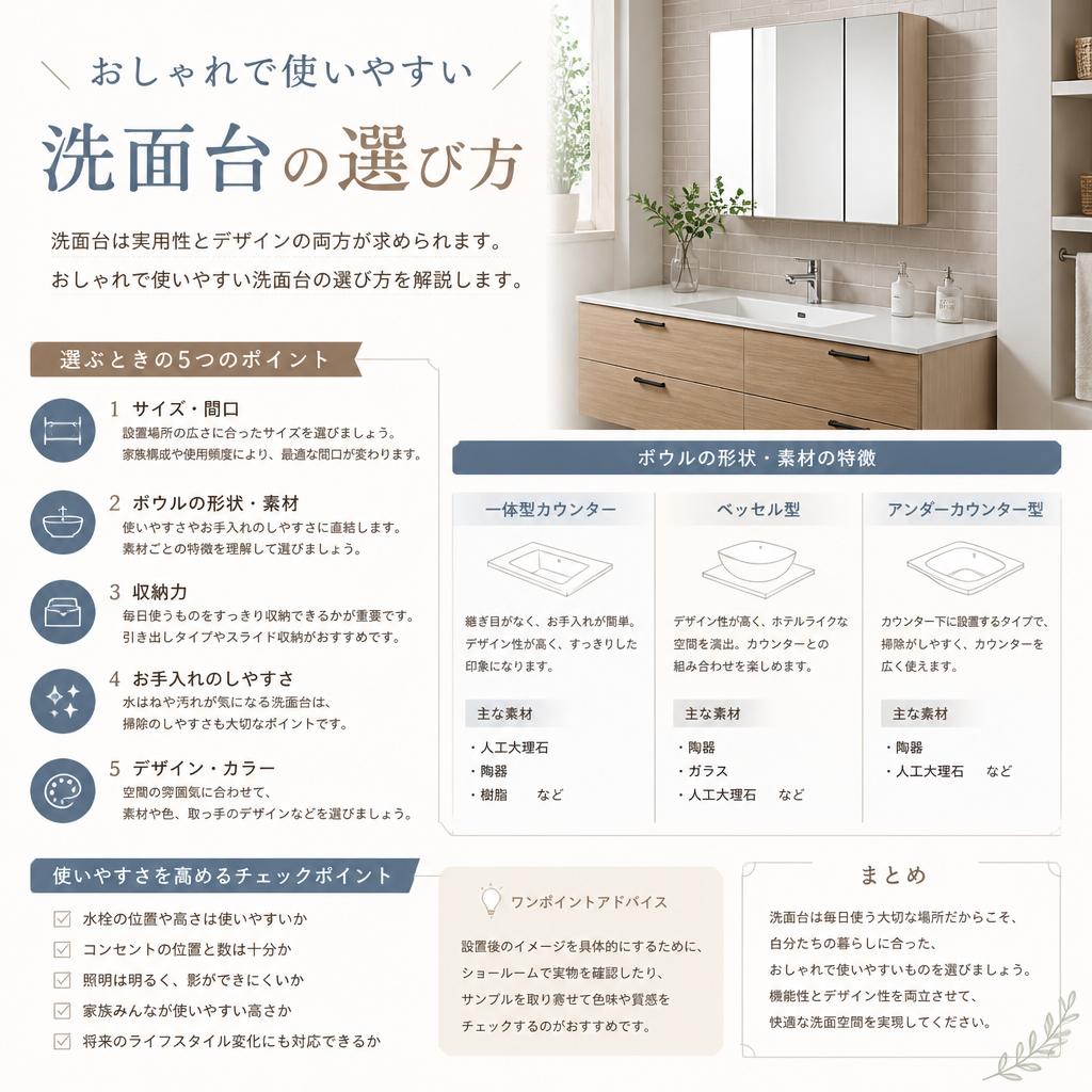 4. 洗面台の選び方とポイント