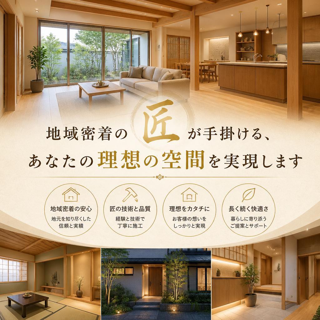 地域密着の匠が手掛ける、あなたの理想の空間を実現します