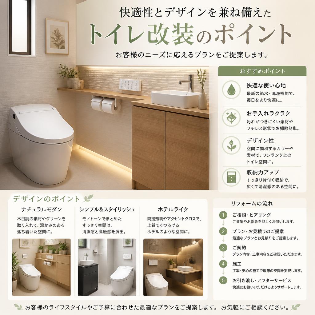 最新のトイレ改装お任せください