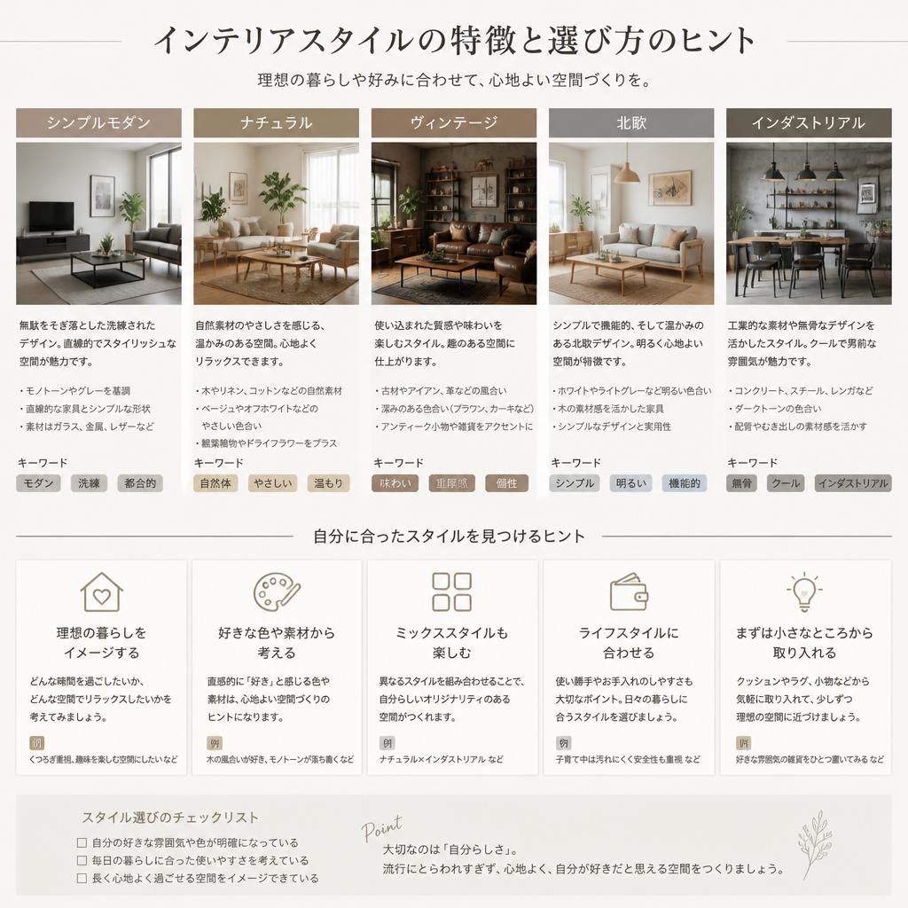 インテリアスタイルの種類