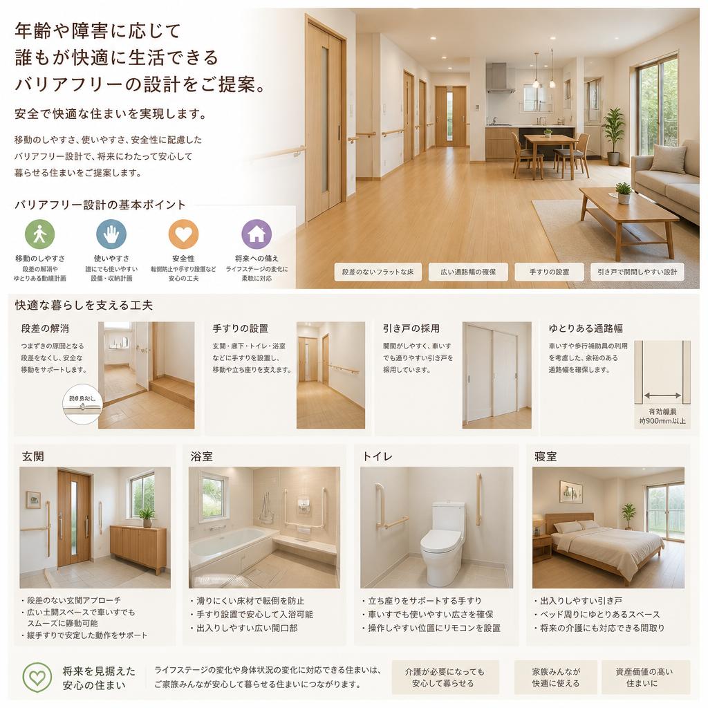 バリアフリー設計で安心な住環境