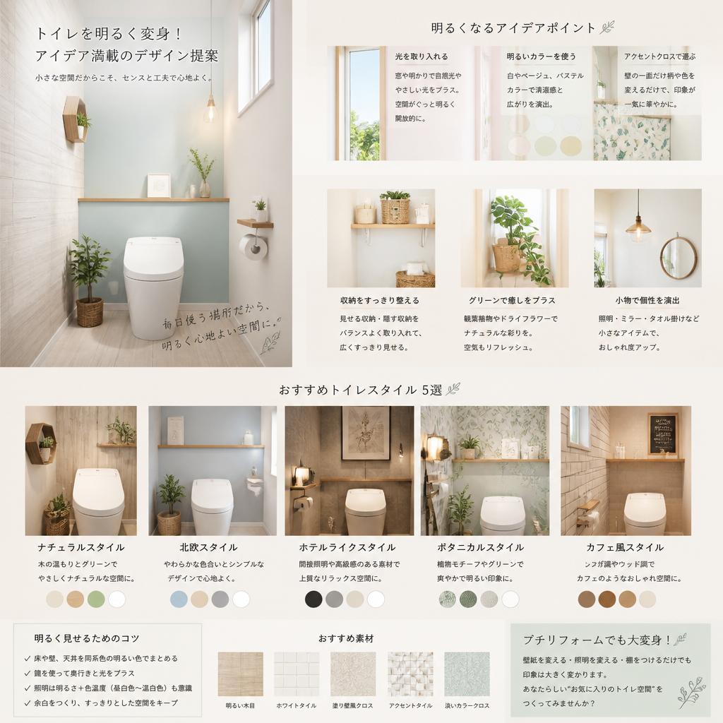 トイレを明るく変身させるアイデア満載のデザイン提案