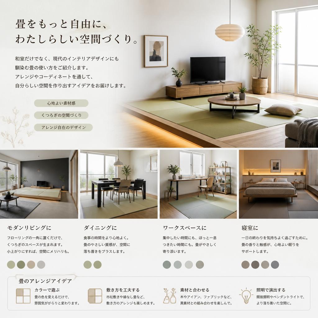 インテリアデザインの一部としての畳