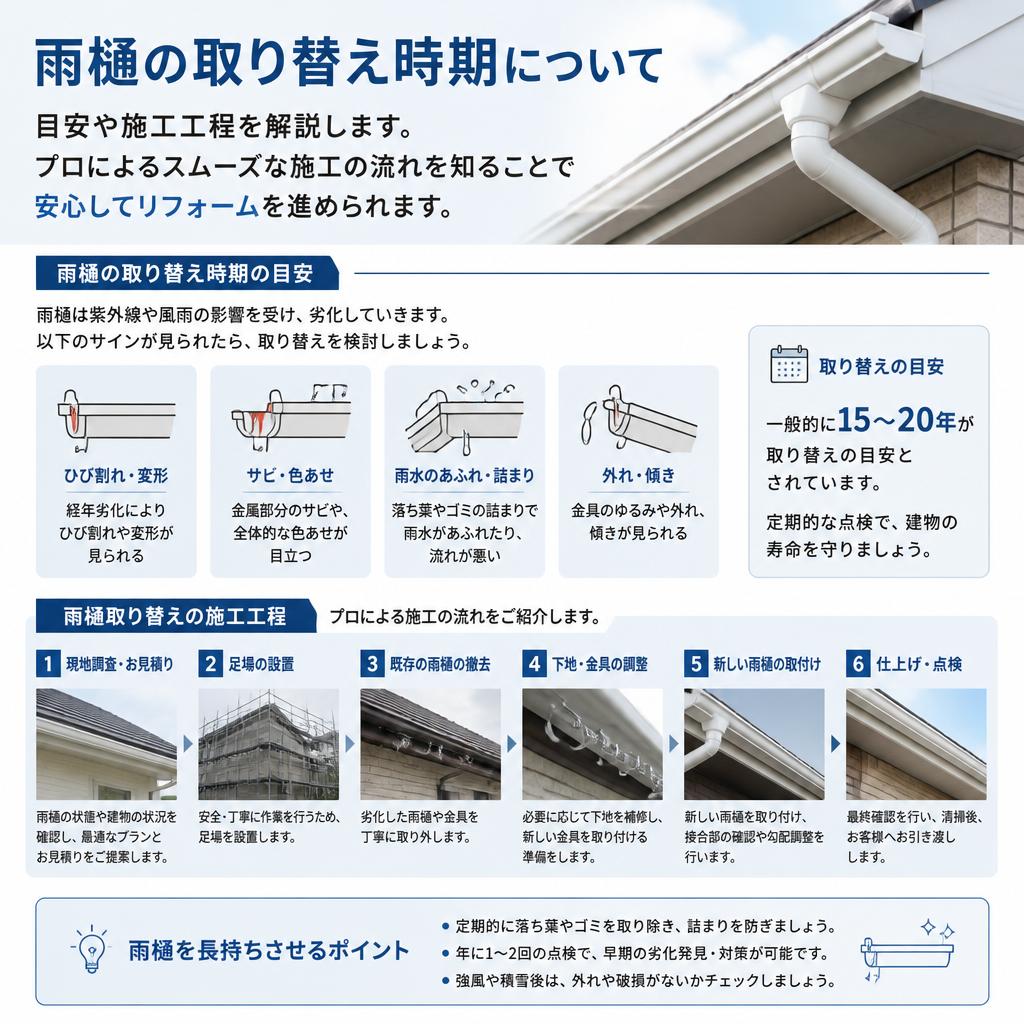 取り替え時期と施工の流れ