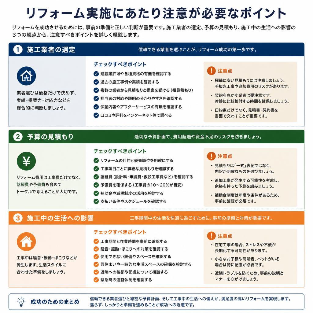 リフォームの注意点