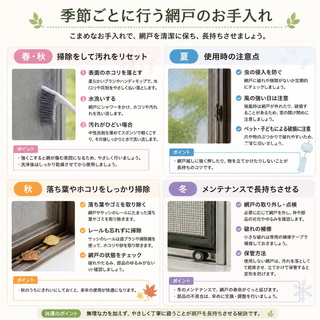 季節ごとの網戸の手入れ