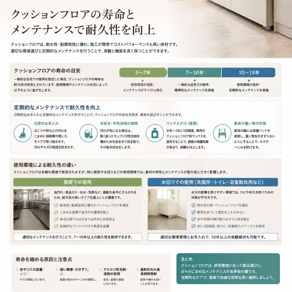 3. クッションフロアの寿命とメンテナンス