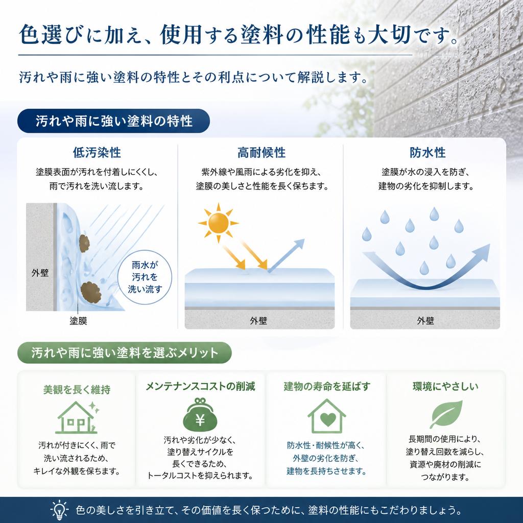 雨や汚れに強い塗料の選び方