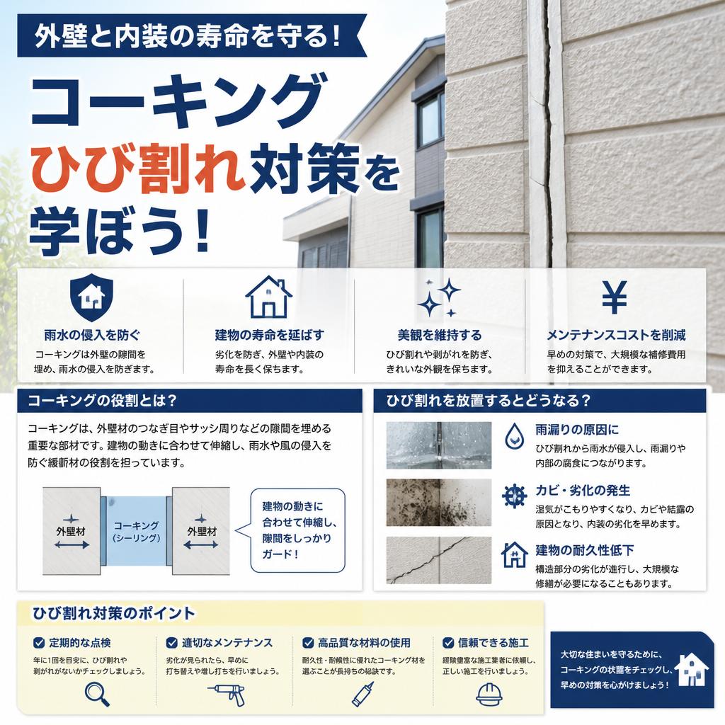 外壁と内装の寿命を守る！コーキングひび割れ対策を学ぼう！