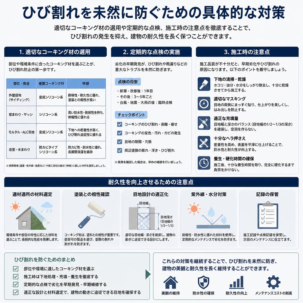 ひび割れを防ぐためのポイント