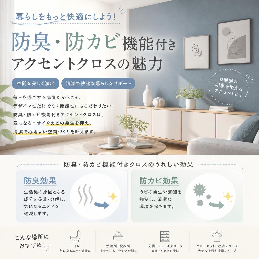 暮らしをもっと快適にしよう！防臭・防カビ機能付きアクセントクロスの魅力