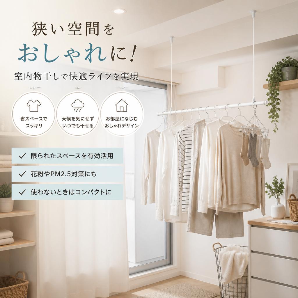 狭い空間をおしゃれに！室内物干しで快適ライフを実現