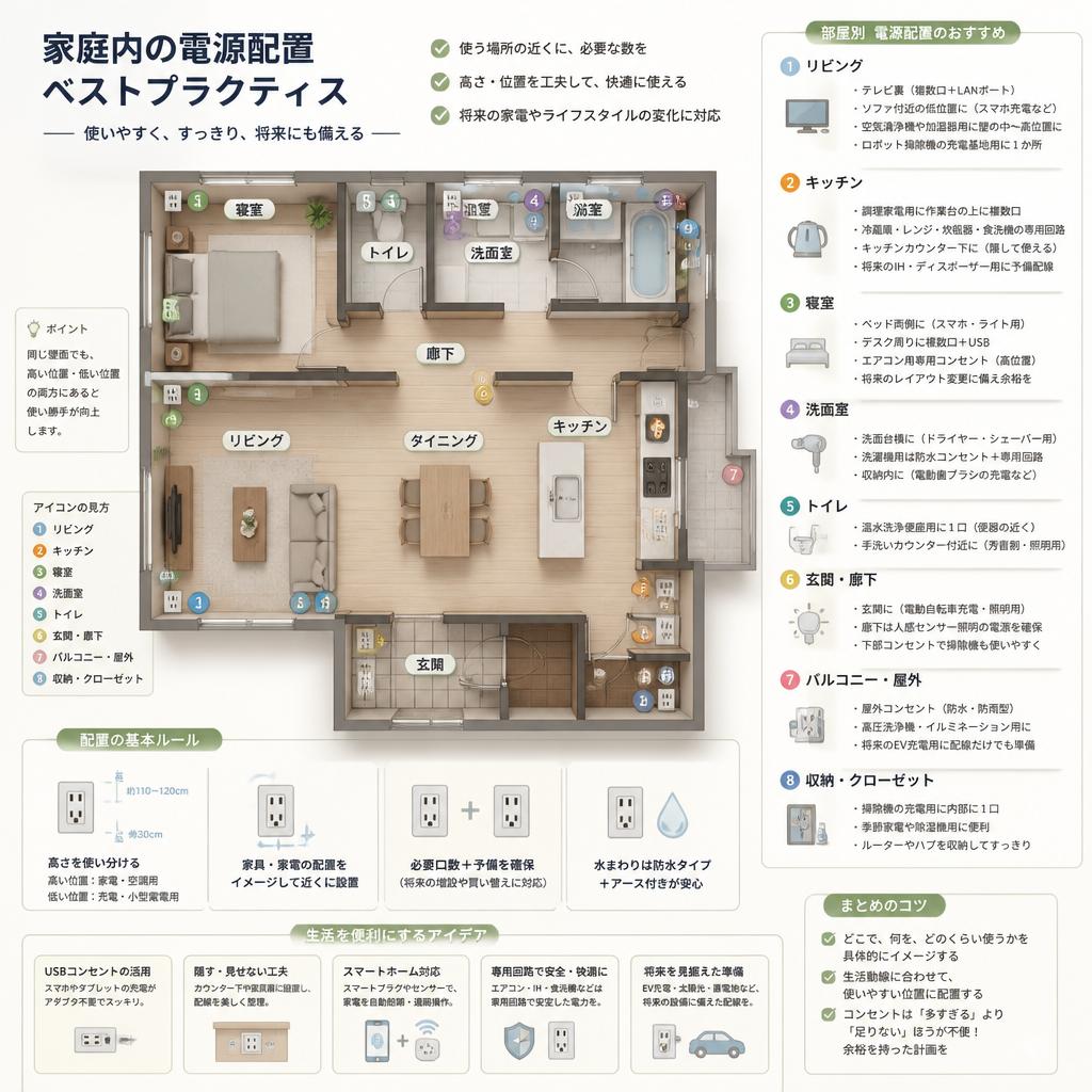 理想の家庭用電源の配置