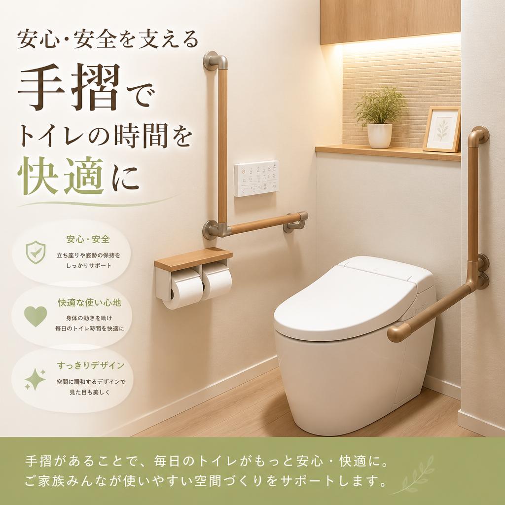 安心・安全を支える手摺でトイレの時間を快適に