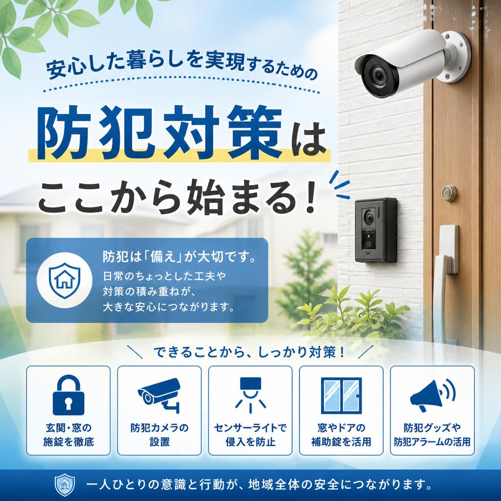 安心した暮らしを実現するための防犯対策はここから始まる！