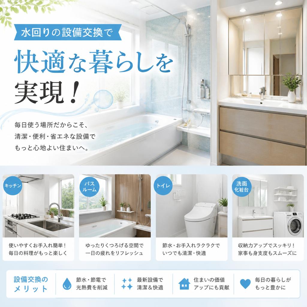 水回りの設備交換で快適な暮らしを実現！